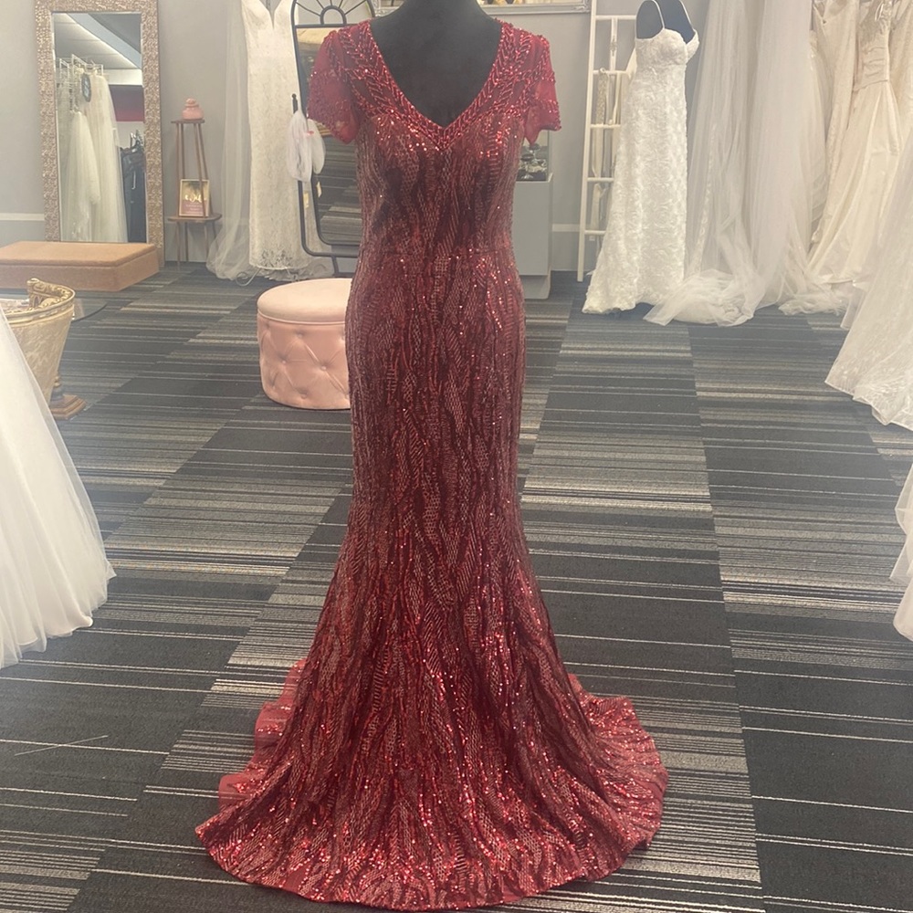 Burgundy Sequin Gown